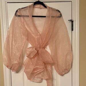 Sheer Pink Wrap Jacket